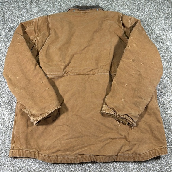 Vintage Distressed Carhartt Full Swing Jacket Super Faded Size Large Patchwork - Picture 10 of 16